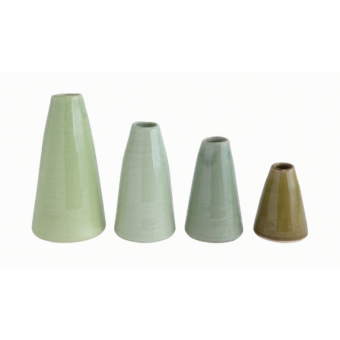 4pc Decorative Terracotta Vases Green - 3R Studios - image 1 of 4