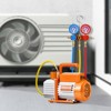 VEVOR 3.5 CFM AC Vacuum Pump and Gauge Set, Single Stage Rotary Vane HVAC Air Vacuum Pump, A/C Refrigerant Manifold Gauge Kit, with Hoses, Orange - 2 of 4