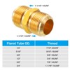 Unique Bargains Brass Air Gas Line Refrigeration HVAC Pipe Fitting SAE 45 Degree Flare Connector 2 Pcs - 4 of 4