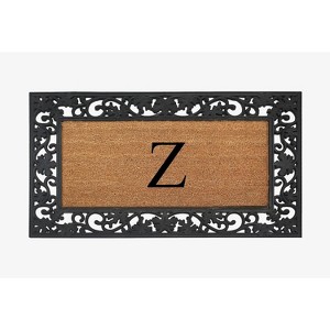 A1HC Natural Coir Monogrammed 23"X38", Anti‑Shed Treated Durable Doormat for Outdoor Entrance - 1 of 4