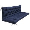NewHome Waterproof Outdoor Swing Cushion Replacement for 2-3 Seat Swing, 8 Tie Straps, 59x43.3x3.9in BLUE - 2 of 4