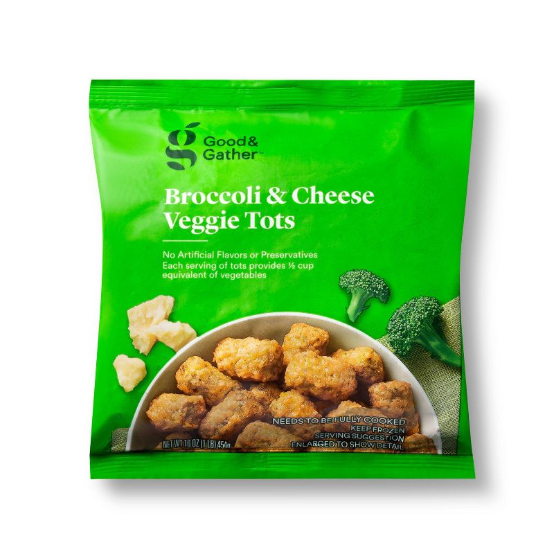 Frozen Broccoli and Cheese Veggie Tots - 16oz - Good &#38; Gather&#8482;, 1 of 5