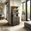 TiramisuBest Clover 6-Tier Freestanding Bookshelf, 67" Tall Dark Walnut Bookcase, Anti-Tip Safety Design, MDF Wood for Home Office & Living Room - 2 of 4