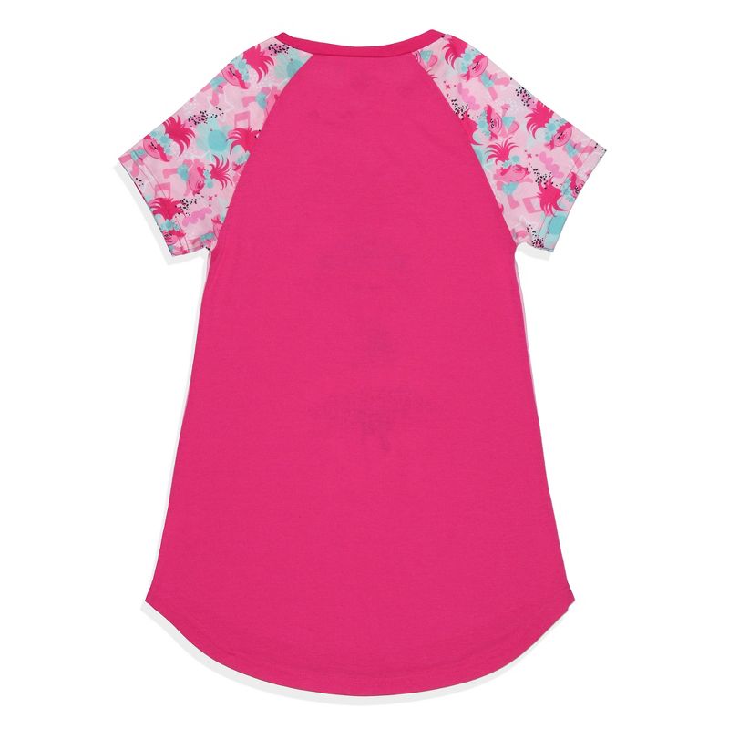 Girls' Dreamworks Trolls You Got This Poppy Nightgown Sleep Pajama Shirt Pink, 4 of 6