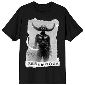 Rebel Moon Girl With Horns Photo Art Men's Black Crew Neck Short Sleeve T-shirt - 1 of 4