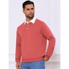 INSPIRE CHIC Men's Contrast Collared Long Sleeves Pullover Polo Sweatshirt - 4 of 4