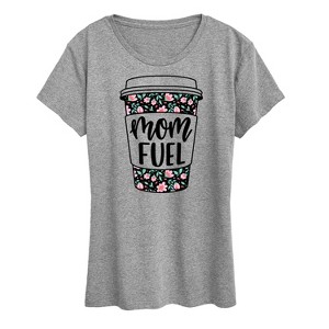 Women's - Instant Message - Mom Fuel Floral Coffee Short Sleeve Graphic T-Shirt - 1 of 4