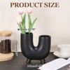 Unique Bargains Ceramics Modern Decorative U-Shaped Vase Black - 2 of 4
