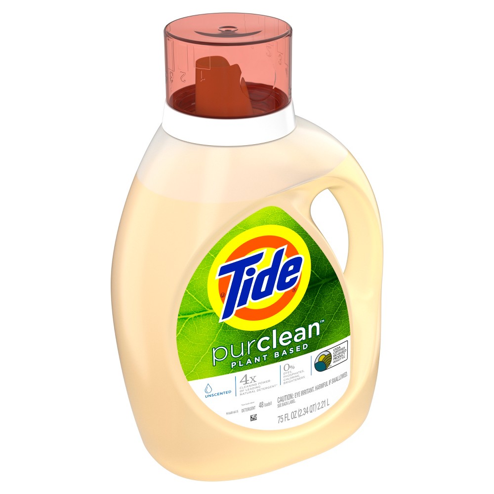 Tide PurClean Plant Based Unscented Liquid Laundry Detergent - 75 fl oz