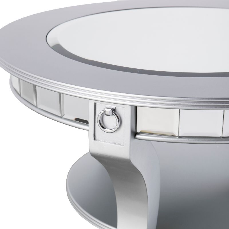 Lupina Glam Round Cocktail Table Matte Silver - Aiden Lane, 3 of 7