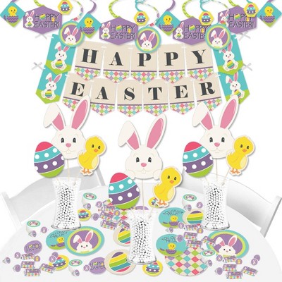 Big Dot of Happiness Hippity Hoppity - Easter Bunny Party Supplies - Banner Decoration Kit - Fundle Bundle