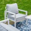 Captiva Designs 6pc Modern Aluminum Outdoor Patio Fire Pit Set with Armchairs and Ottomans - 2 of 4