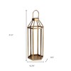 HomeRoots 32" Gold Geometric Metal Floor Lantern Candle Holder - 3 of 4