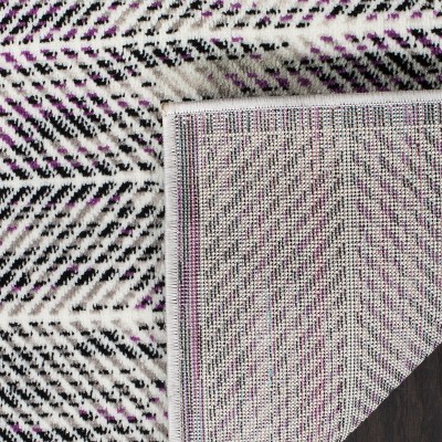 Skyler Grey and Purple Synthetic Square Area Rug