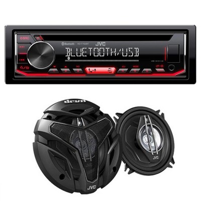 JVC KD-T720BT 1-DIN CD Receiver with Bluetooth and JVC 1-Pair CSZX530 5.25" COAX Speakers
