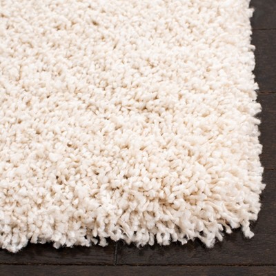 Ivory Rectangular Washable Shag Area Rug