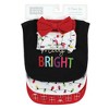 Hudson Baby Infant Girls Cotton Bib and Headband or Caps Set, Merry And Bright, One Size - 2 of 4
