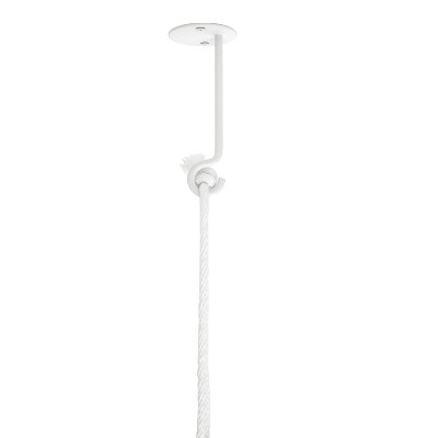 White Ceramic Bowl-Shaped Hanging Planter