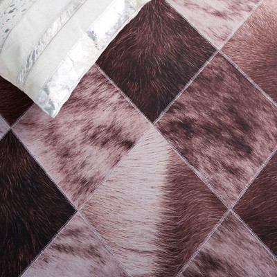 Light Brown and Brown Faux Fur Rectangular Rug, 4' x 6'