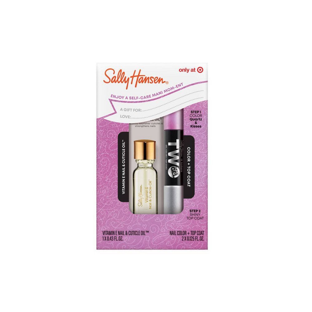 Sally Hansen Miracle Gel It Takes Two Nail Color & Vitamin E Nail Cuticle Oil Set - 512 Quartz and Kisses - 2pc