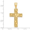 Black Bow Jewelry 14k Yellow Gold Nugget Style Cross Pendant, 21 x 41mm - 4 of 4