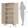 71" Farmhouse Tall Storage Cabinet, Adjustable Shelves & 2 Doors - Bathroom Pantry Organizer for Kitchen, Dining Room and office - 2 of 4