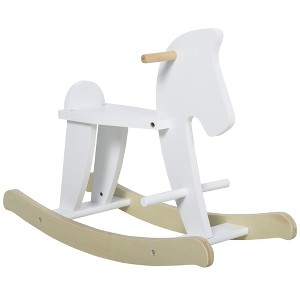 VYNXARIA Wooden Rocking Horse Toddler Baby for Kids 1-3 Years White - 1 of 4