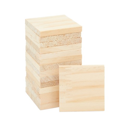 15 Pack Unfinished 4x4 Wood Squares for Crafts, Blank Wooden Tiles for  Burning, Engraving, DIY Coasters