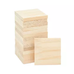 Bright Creations 15 Pack Unfinished Wood Squares Cutout Tiles for Crafts, Engraving, Wood Burning, 2x2 in