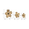 Decorative Sold Wall Hanging Flower Design - Ornamental Hanging Wall Decor, Living Room Decor, or Home Decor Accents - Set of 3, 18", Gold - 4 of 4