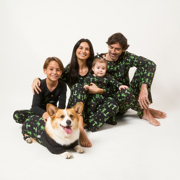 Pijamas Familiares de Algodón a Juego de Leveret con Estampado de Alien 3