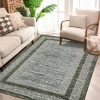 Modern Geometric Bordered Area Rug Non Slip Non Shedding Rug Soft Low Pile Floor Carpet Washable Thin Rug, Contemporary Distressed Rug - 4 of 4