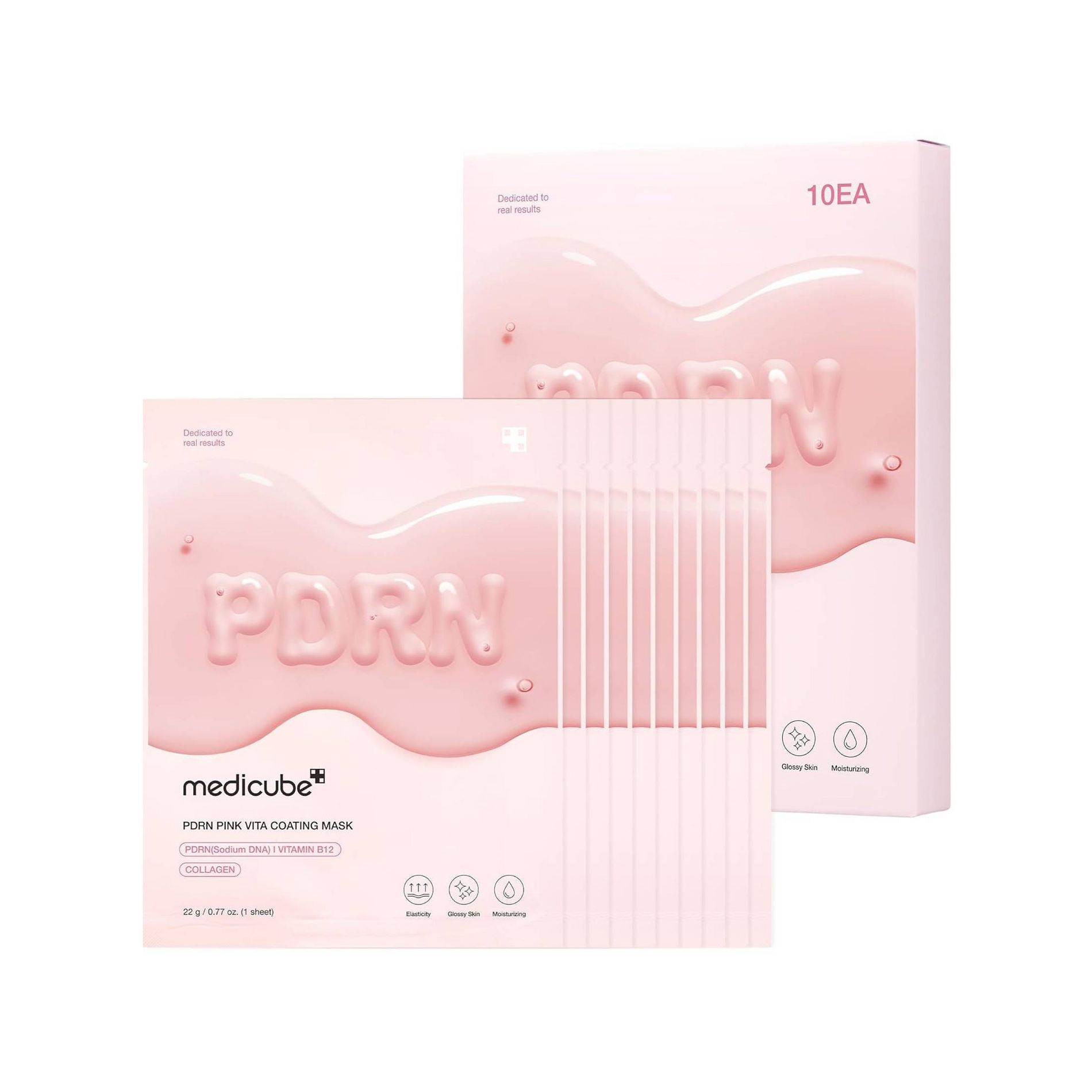 medicube PDRN Pink Vita Coating Face Mask Korean Skincare - 0.77oz