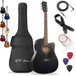 Jameson 41-Inch Full-Size Acoustic Electric Guitar with Thinline Cutaway Design - Includes Gig Bag and Accessories