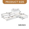 Twin Size Corner Platform Beds, L-Shaped Wooden Beds Frame with Trundle and Drawers Linked with built-in Desk - Leovsnove - 3 of 4