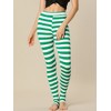 INSPIRE CHIC Women's Printed Stripe High Waist Elastic Waistband Yoga Stirrup Pants - 4 of 4