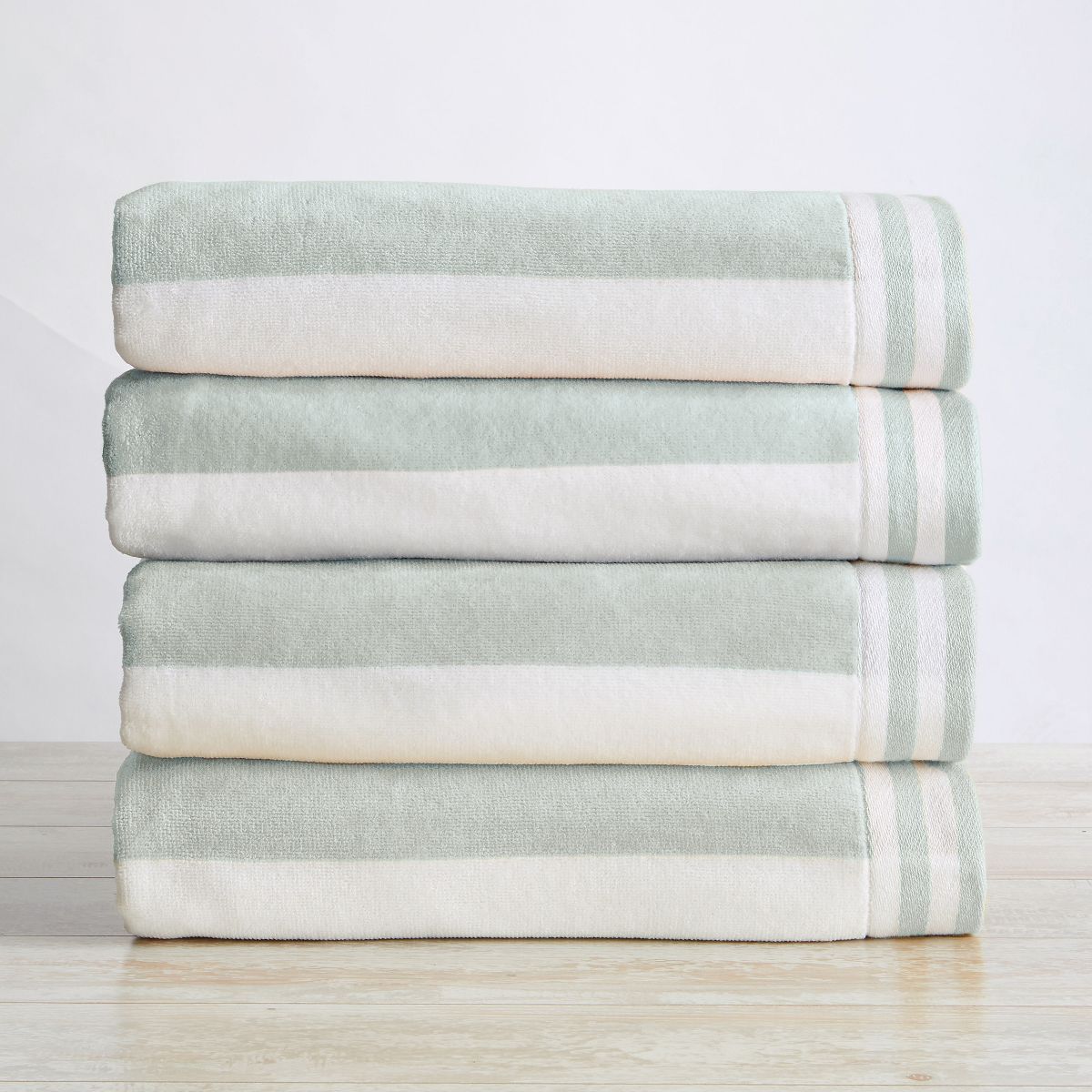 100% Cotton Cabana Striped 4 Pack Oversized Beach Towels - Great Bay Home