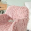 CAVINAS Faux Fur Padded Vanity Chair with Metal Legs,Accent Sitting Chair,Elegant Side Dining Chair for Restaurant,Guest Room,Vacation Home - 4 of 4