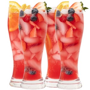 4 Piece Glass Tumbler Set Elegant Drinking 13.5oz Glasses Durable Stylish Design, Perfect for Dining Table and Entertaining - 1 of 4