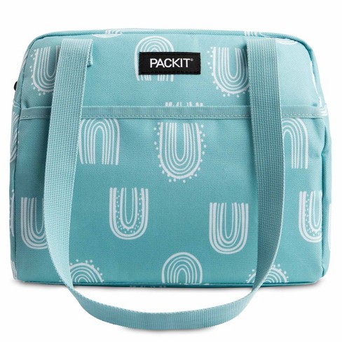 Packit Freezable Multi Color Shoulder Lunch Bag Cools up to 10 HR