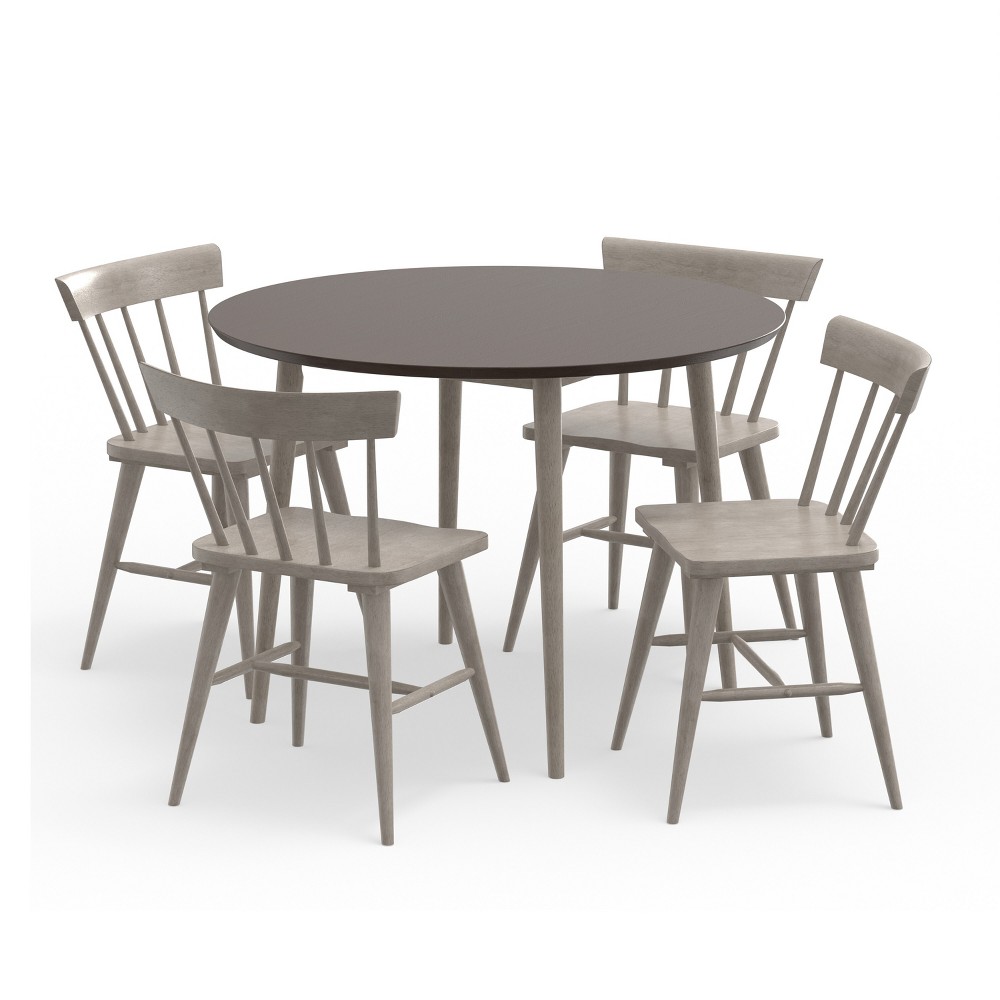 Photos - Dining Table 5pc Mayson Dining Set with Spindle Back Chairs Gray - Hillsdale Furniture