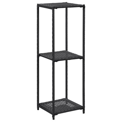 vidaXL Storage Shelf Black 11.8 in.x11.8 in.x35.4 in. Poly Rattan