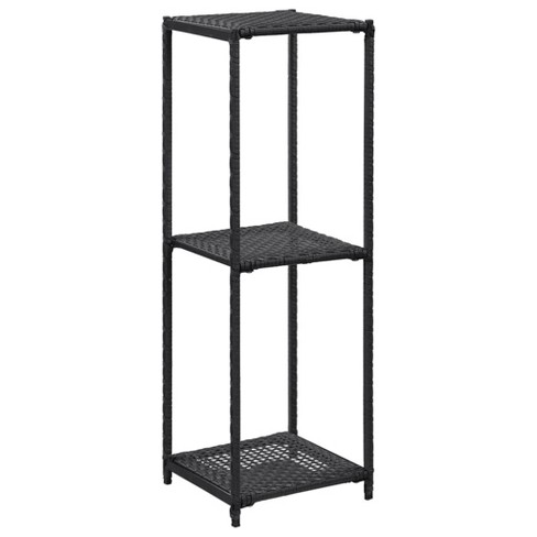 vidaXL Storage Shelf Black 11.8 in.x11.8 in.x35.4 in. Poly Rattan - image 1 of 4