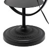 Bedside Nightstand End Table Dual Shelf Decorative Floor Lamp Black - Elegant Designs: Modern Metal with Linen Shade, ETL Listed - 3 of 4