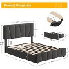 coucheta Bed Frame with Adjustable Headboard and 2 Storage Drawers, Soft Upholstered Platform Bed Frames - 2 of 4