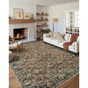 Washable Vintage Rug – Non-Slip, Distressed Area Rug for Living Room, Bedroom, Office - 1 of 4