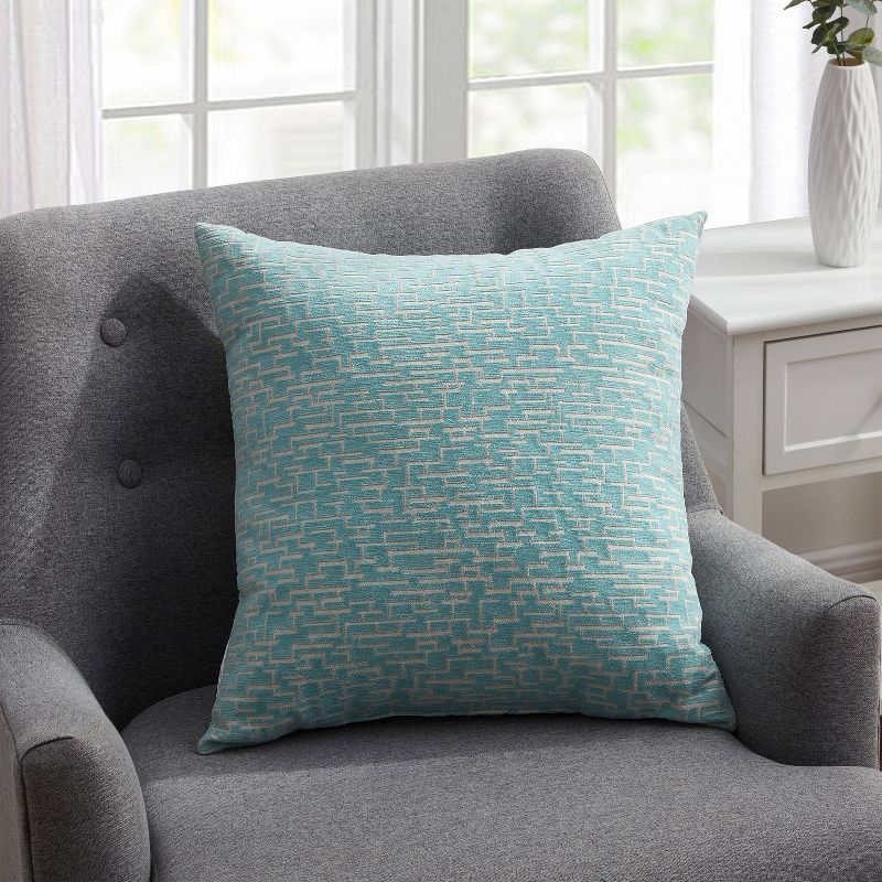 18&#34;x18&#34; Aqua Jaden Textured Abstract Square Throw Pillow Blue - VCNY Home, 1 of 6