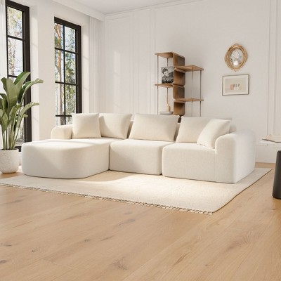 104x67x23.6in Luxury  Beige Lamb Velvet Sofa, Convertible Double Sofa Bed for Living Room and Balcony