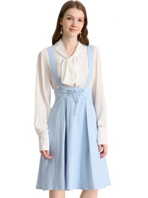 INSPIRE CHIC Women's High Waist Overall Corset Skater Suspender Dresses