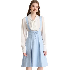 INSPIRE CHIC Women's High Waist Overall Corset Skater Suspender Dresses - 1 of 4